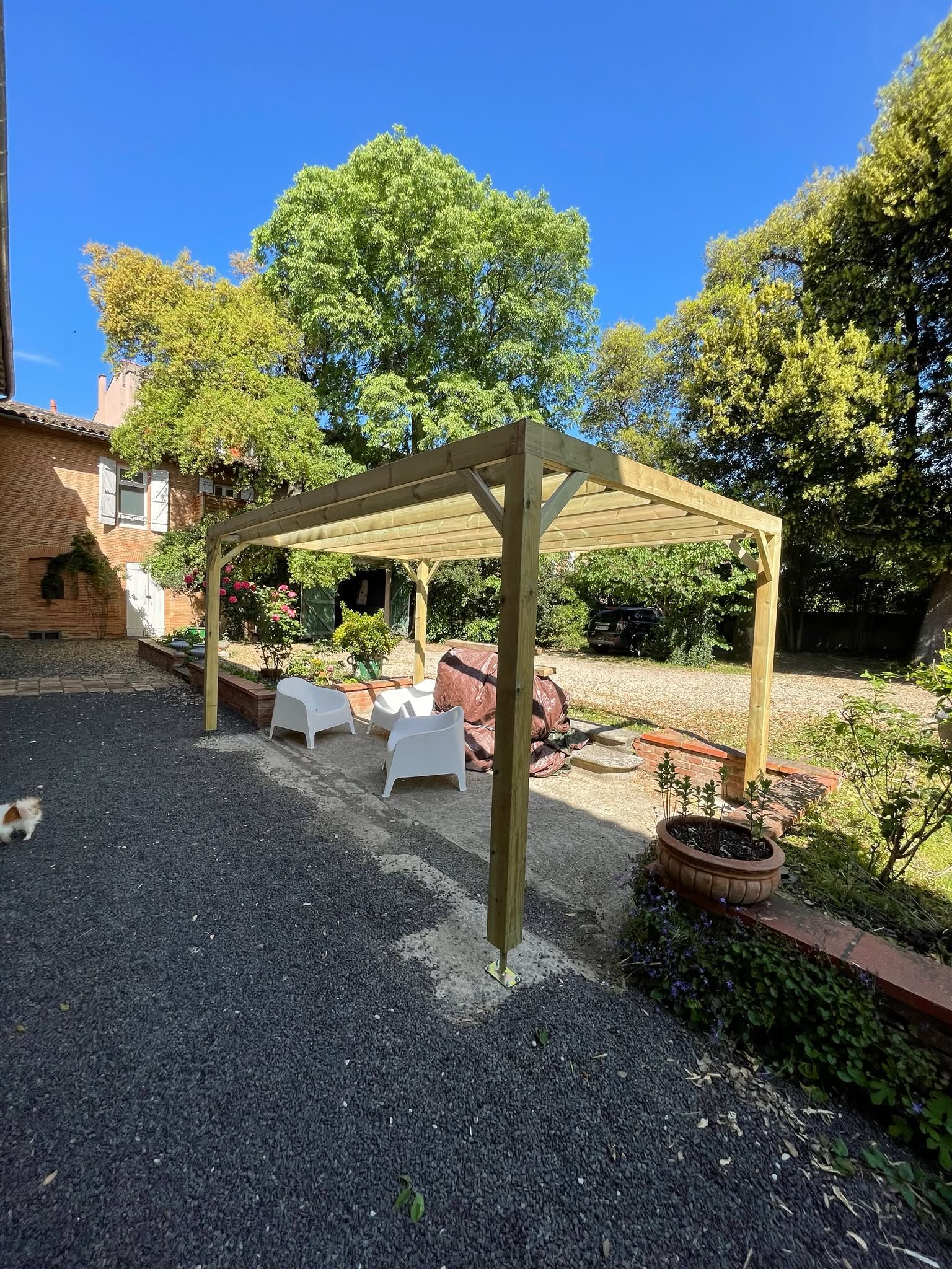 Terrasse avant l'aménagement du salon d'extérieur — Montauban